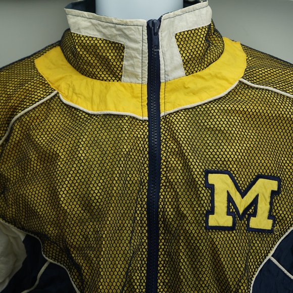 Pro Player by Daniel Young MI Wolverines Mesh Zip Up Windbreaker 1990s Large - Picture 2 of 6